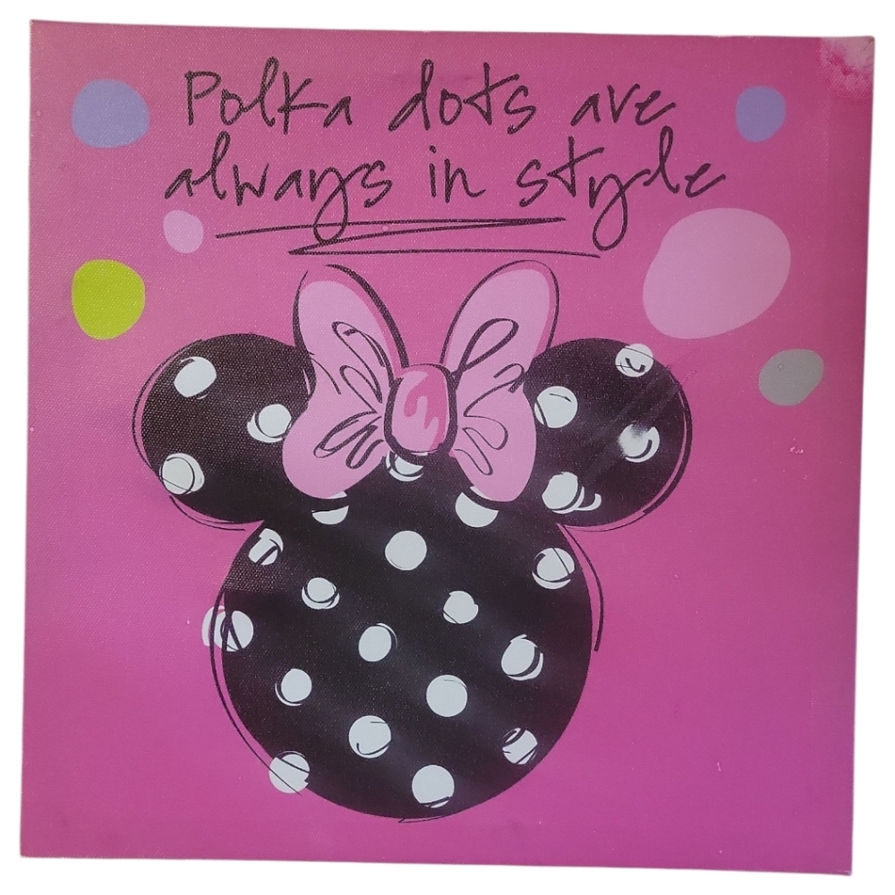 Vtg 2014 Disney’s Minnie Mouse Wall Art Canvas Nursery Baby Shower Girls Room